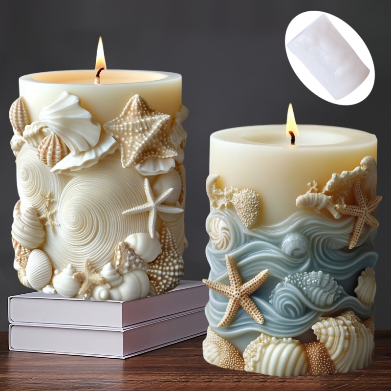 Resin Ocean Wave Mold - DIY 오션 스타일 구호 원통형 양초