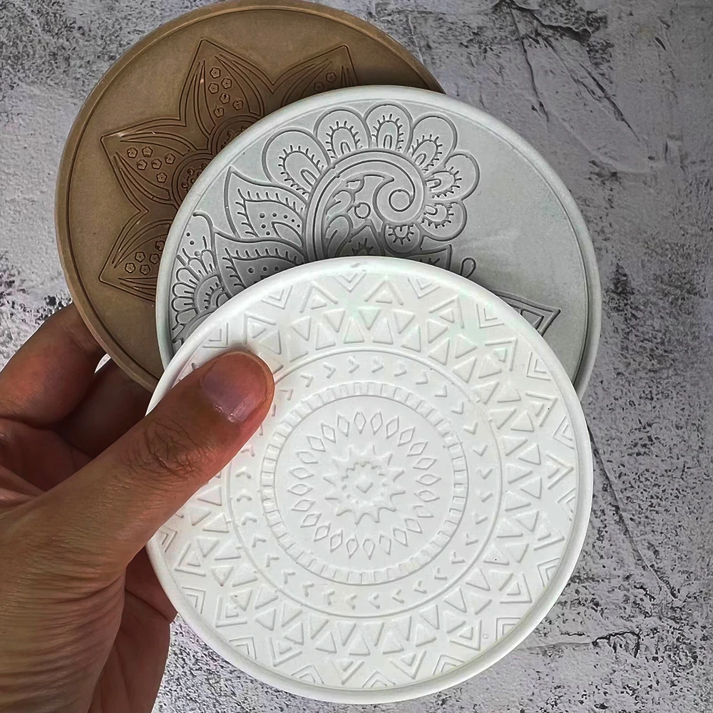 Coaster Mold Round - 만다라 라운드 코스터 수지 실리콘 몰드,