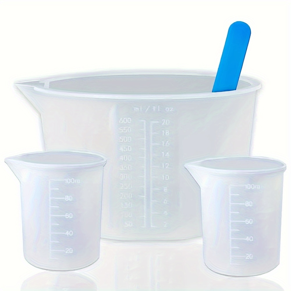 Mixing Cup Silicone - 실리콘 계량컵, 600ml/20oz&100ml 레진 혼합컵이 포함된