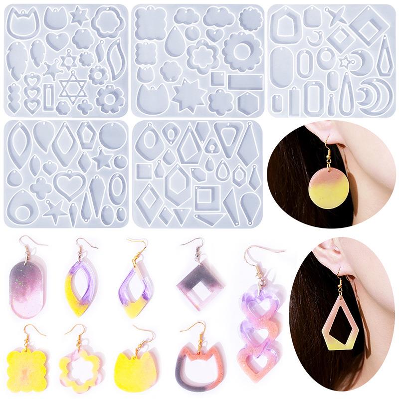 Resin Ocean Wave Mold - 기하학 귀걸이 펜던트 실리콘 몰드 에폭시