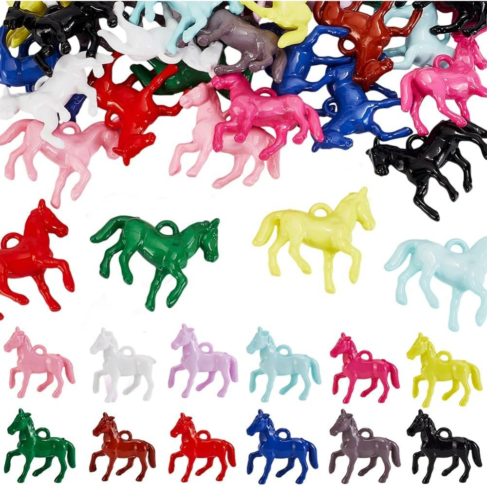 Resin Crafts - 48개 불투명 아크릴 펜던트 12가지 색상