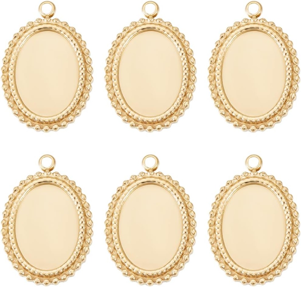 Bezels Set Pendant - 6Pcs 카보 숑 설정 매력 14K