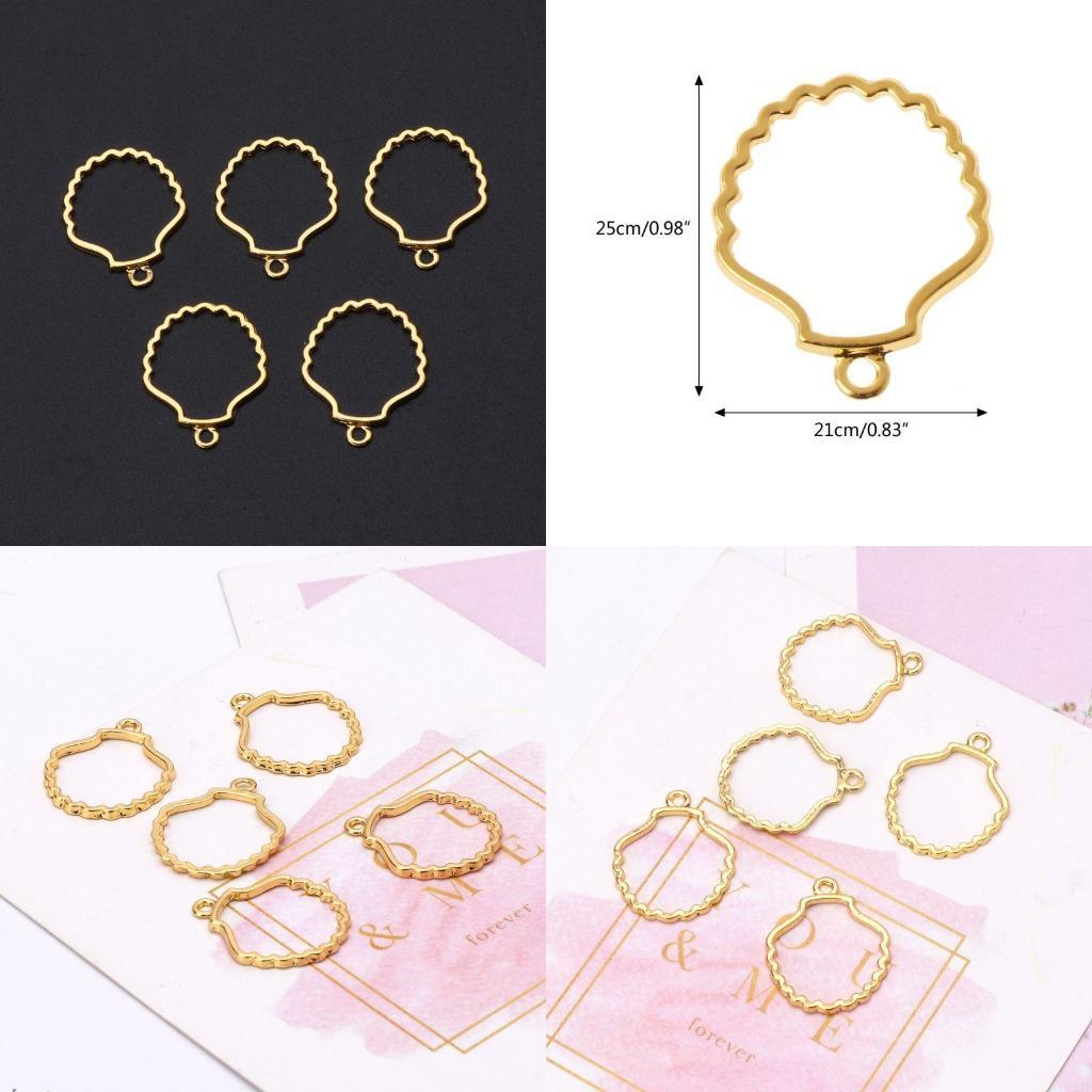 Bezels Set Pendant - 쉘 빈 프레임 중공 오픈 베젤