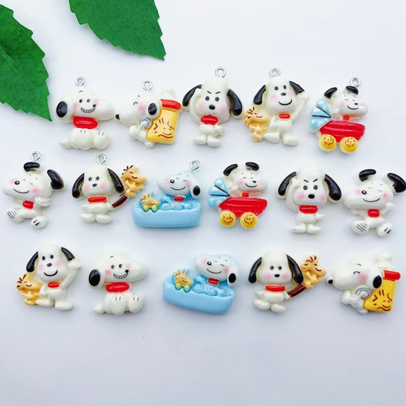 Resin Craft Projects - 12개 레진 만화 강아지 펜던트, DIY