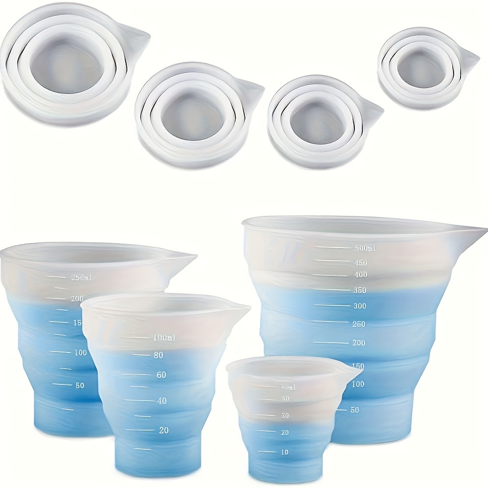 Mixing Cup Silicone - 50-500ml 접이식 실리콘 측정 컵 다중