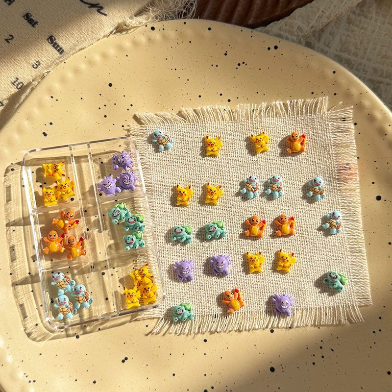 Resin Crafts - 포켓몬 네일 아트 액세서리, 귀여운 미니