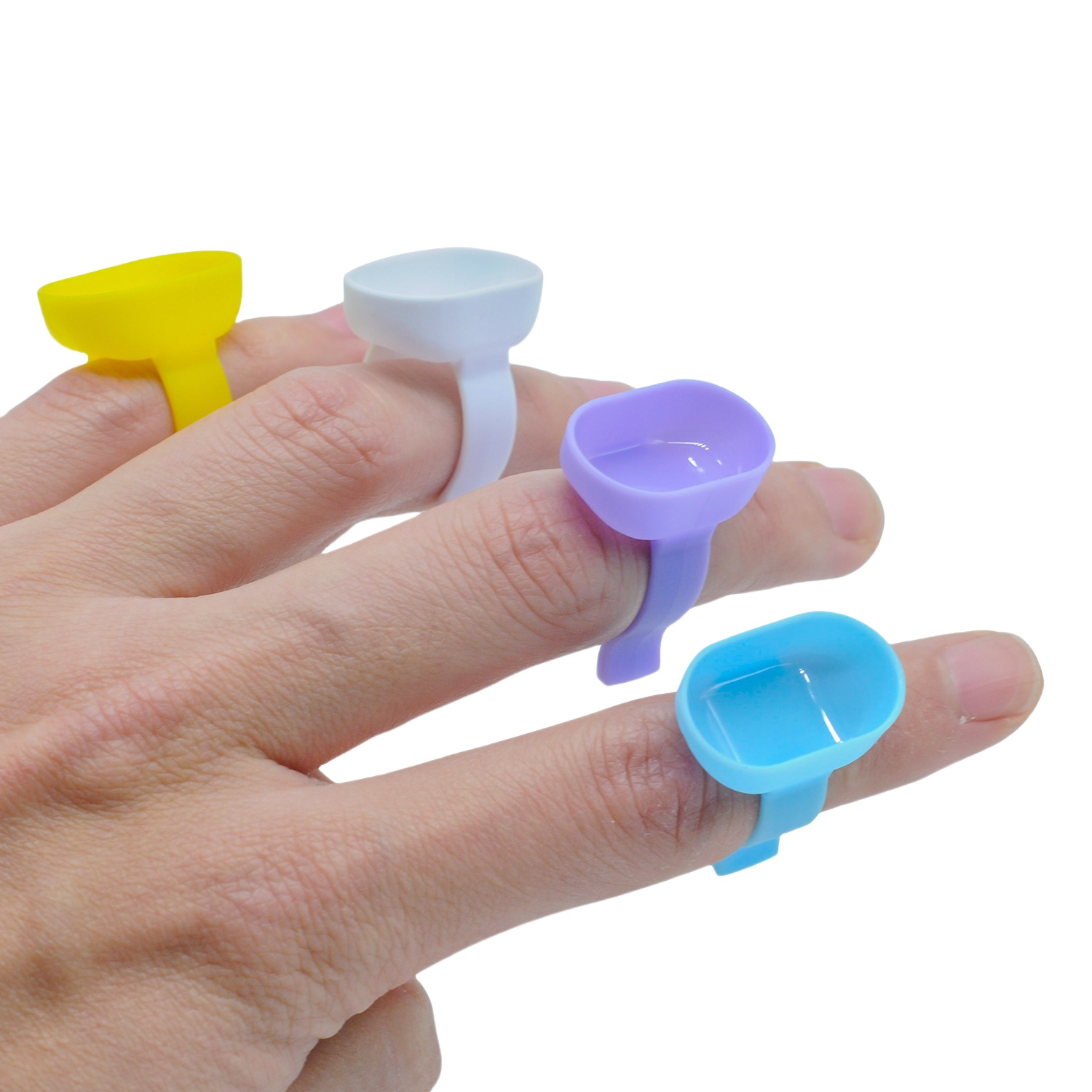 Mixing Cup Silicone - 100개 치과용 믹싱 핑거 링 볼