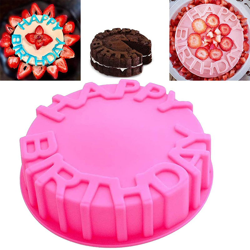 Coaster Mold Round - 생일 축하합니다 베이킹 팬 원형 무스