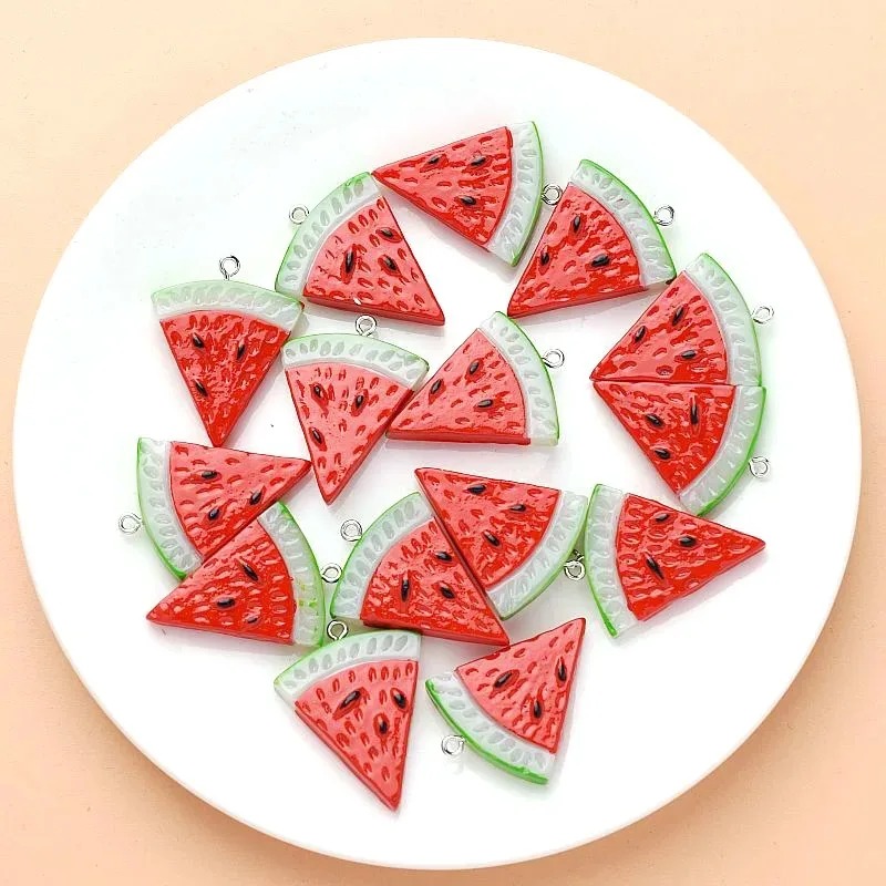 10Pcs 양면 삼각형 수박 수지 참 DIY 귀걸이 쥬 - Resin Craft Projects 리뷰 및 가격