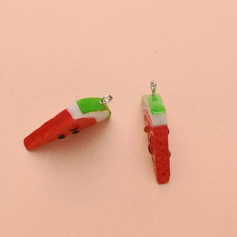 10Pcs 양면 삼각형 수박 수지 참 DIY 귀걸이 쥬 - Resin Craft Projects 리뷰 및 가격