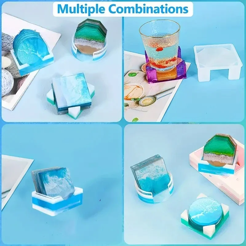 5개/세트 DIY 에폭시 레진 컵 코스터 제작용 실리콘 - Coaster Mold Round 리뷰 및 가격