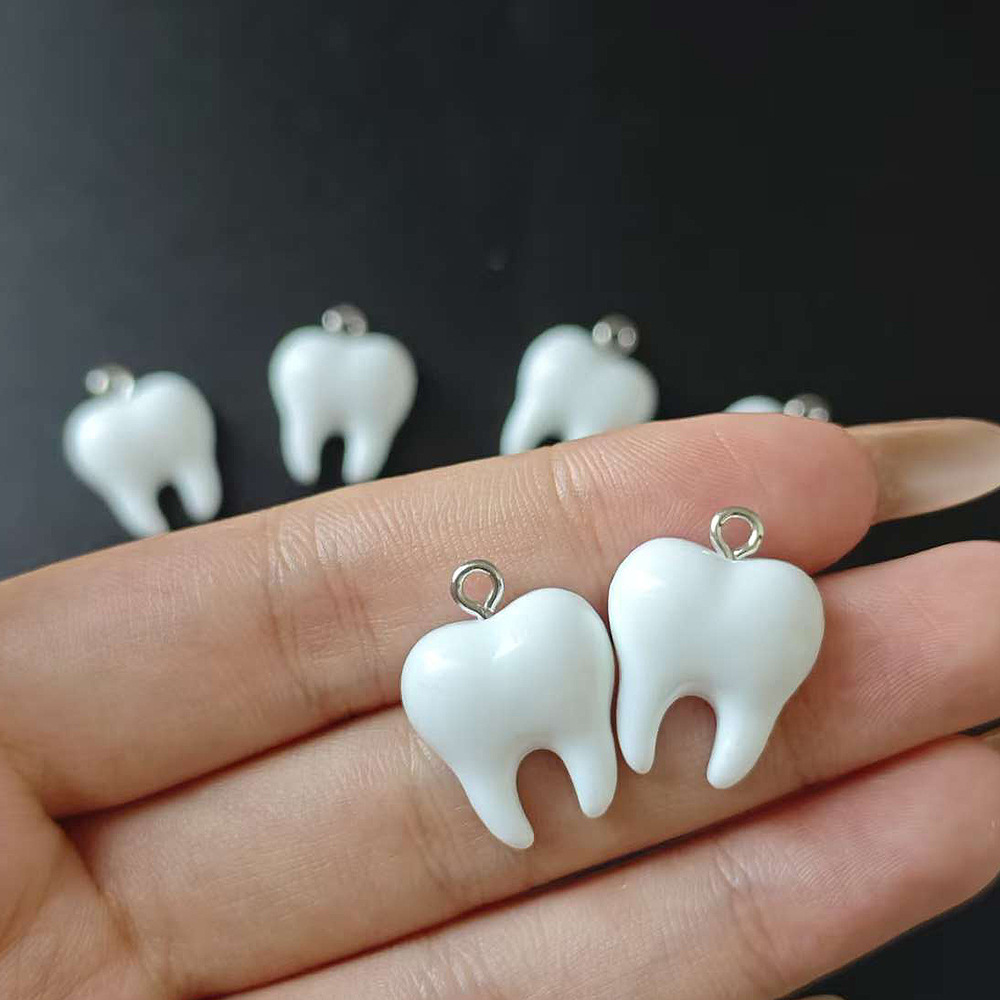 귀여운 흰색 치아 레진 펜던트 10개, 작은 치아 참  - Resin Craft Projects 리뷰 및 가격