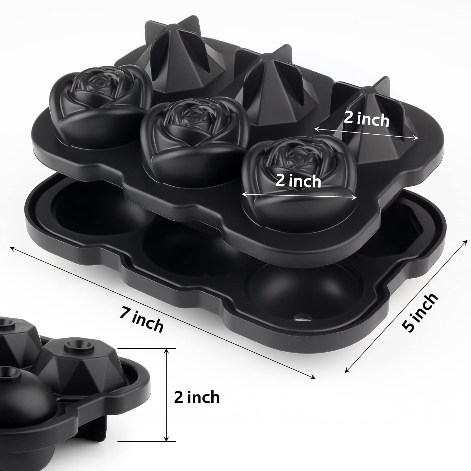 다이아몬드 장미 모양 아이스 큐브 트레이 식품 등급 실 - Silicone Mold Tray 리뷰 및 가격