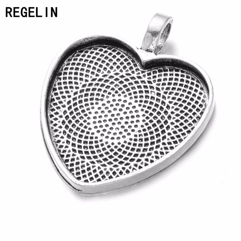 REGELIN 심장 카보 숑 설정 실버 도금 펜던트 베 - Bezels Set Pendant 리뷰 및 가격