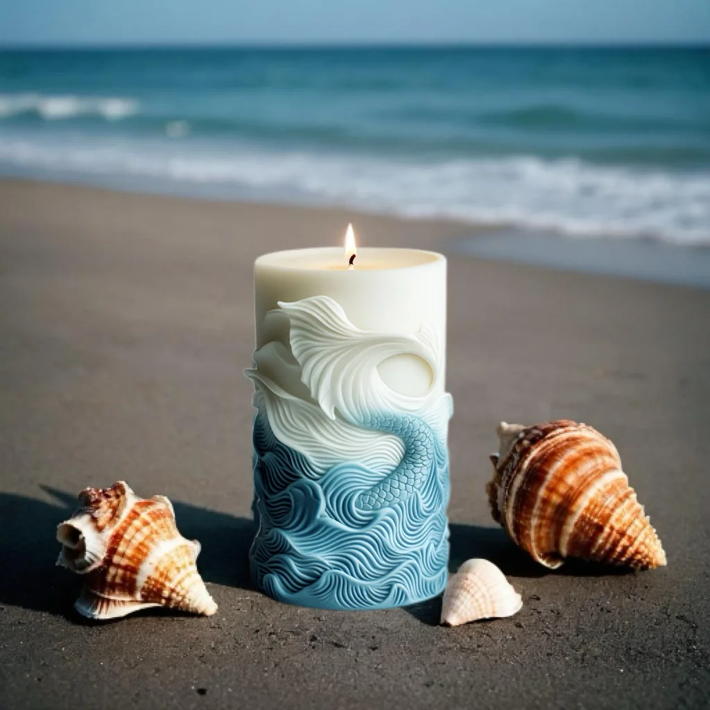 2024 대양 파도 거품 원통형 양초, 실리콘 몰드,  - Resin Ocean Wave Mold 리뷰 및 가격