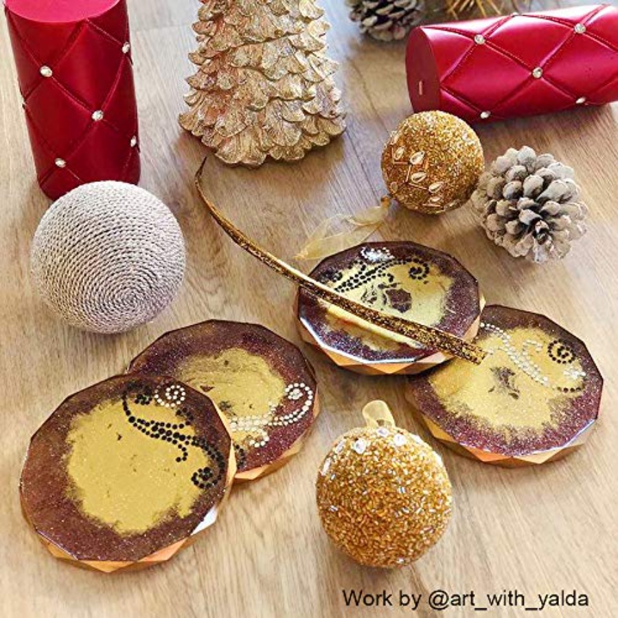 4팩 코스터 몰드 - 에폭시 레진 주조용 다이아몬드 엣 - Geode Mold Silicone 리뷰 및 가격