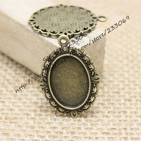 40 개/몫 골동품 청동 합금 22*30mm (직경 1 - Bezels Set Pendant 리뷰 및 가격