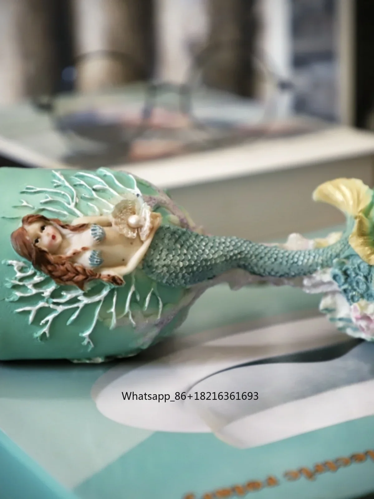 3D 조각 인어 손으로 그린 공예 고블릿 레진 창의적인 - Resin Crafts 리뷰 및 가격