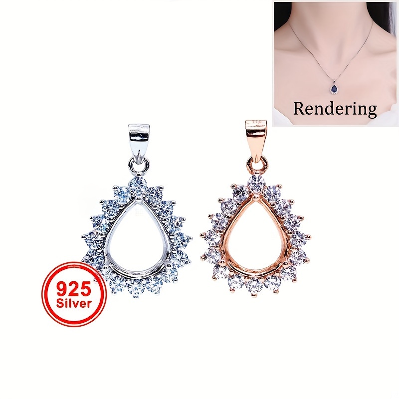 1pc 로즈 황금 은빛 눈물 드롭 배 모양 프롱 베젤  - Bezels Set Pendant 리뷰 및 가격