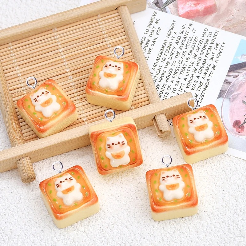10개 귀여운 고양이 토스트 빵 레진 참 장식품 사랑스 - Resin Craft Projects 리뷰 및 가격