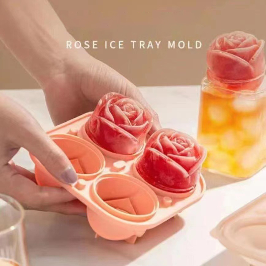 3D 장미 모양 실리콘 아이스 몰드 4구 얼음 트레이  - Silicone Mold Tray 리뷰 및 가격