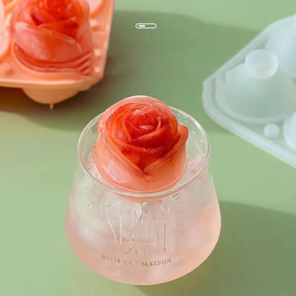 3D 장미 모양 실리콘 아이스 몰드 4구 얼음 트레이  - Silicone Mold Tray 리뷰 및 가격