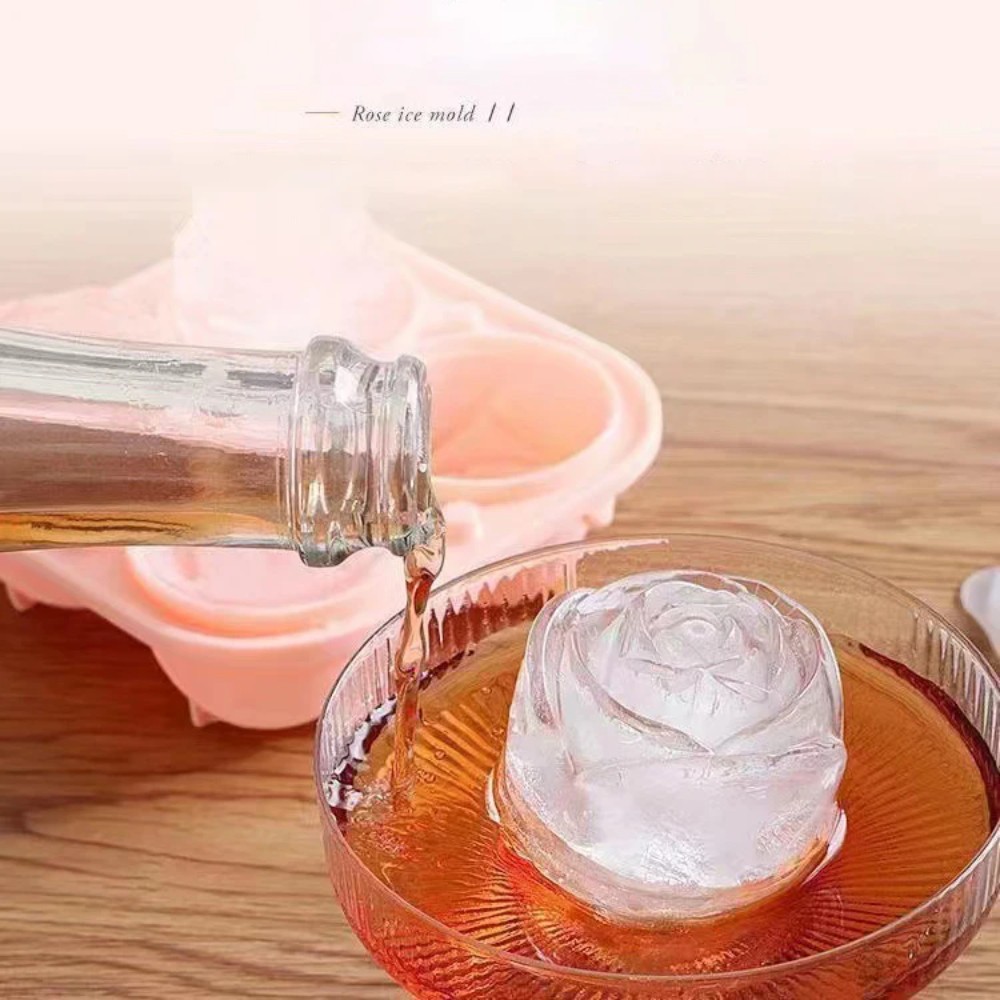 3D 장미 모양 실리콘 아이스 몰드 4구 얼음 트레이  - Silicone Mold Tray 리뷰 및 가격