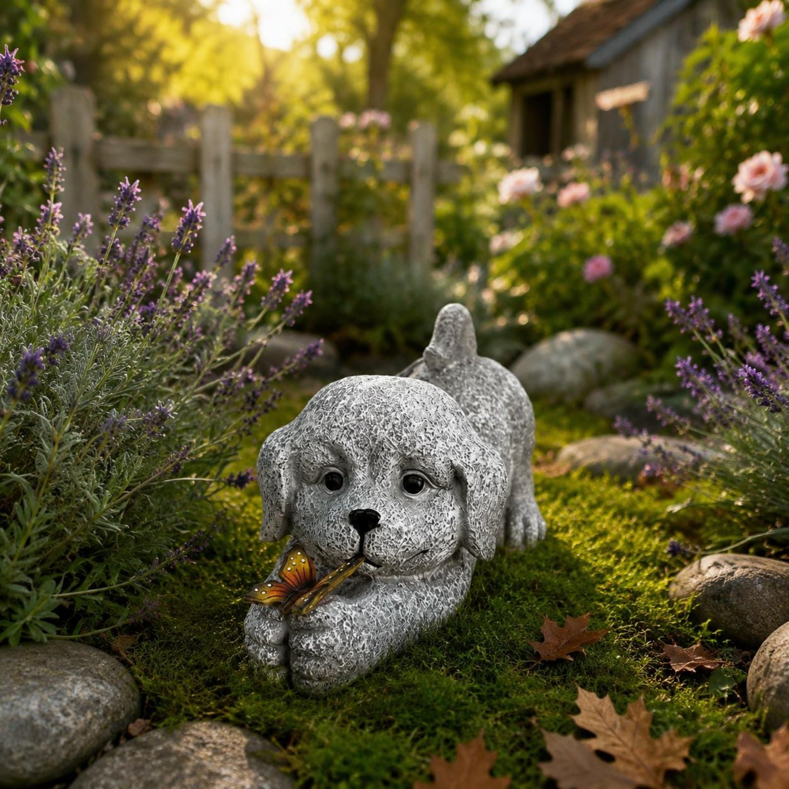 태양열 개 조각상 수지 공예품 태양열 개 조명 야외 장 - Resin Crafts 리뷰 및 가격