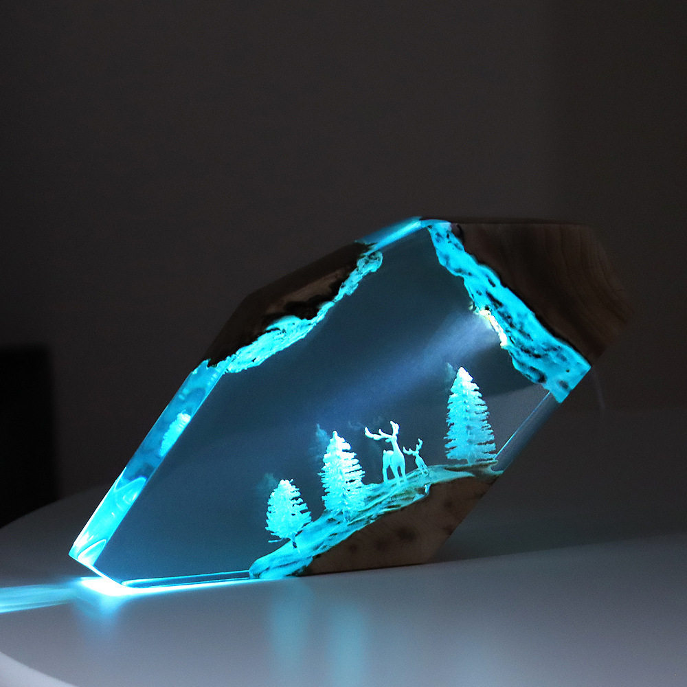 숲의 요정 사슴 데스크탑 아트 개인 맞춤형 발광 장식품 - Resin Crafts 리뷰 및 가격
