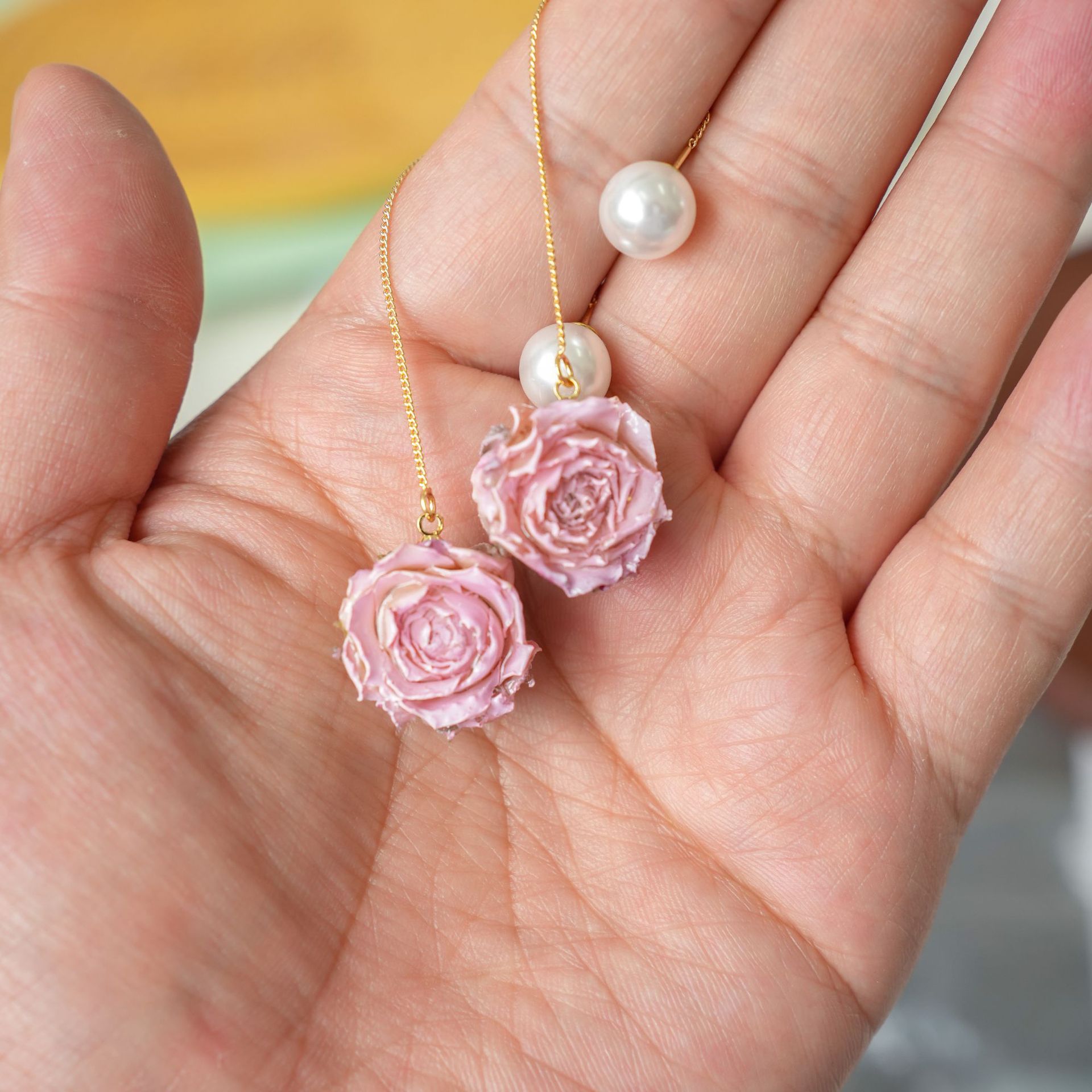 프리저브드 로즈 플라워 시리즈 우아한 롱 이어링 에폭시 - Flower Preservation Resin 리뷰 및 가격