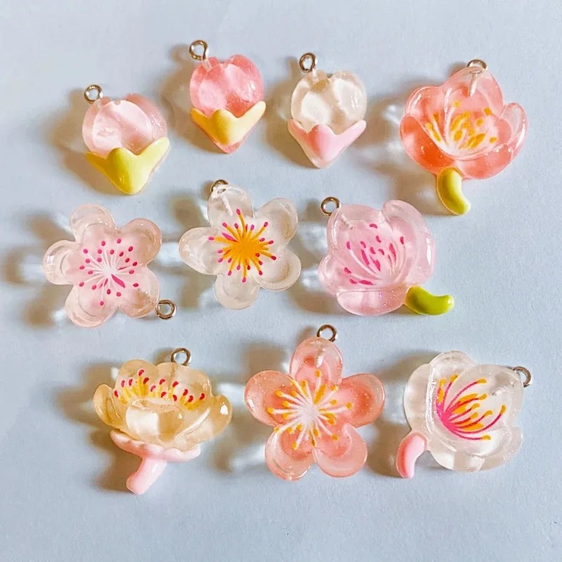 10개 투명 꽃 레진 참 장식품 목걸이 키체인 귀걸이  - Flower Preservation Resin 리뷰 및 가격