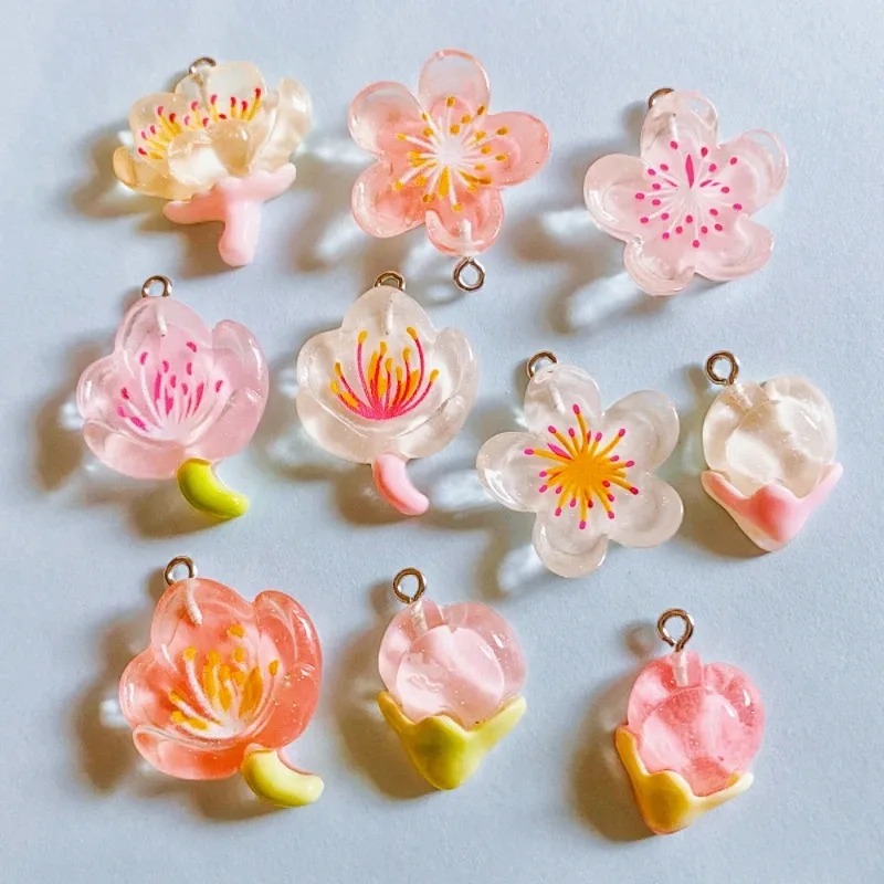 10개 투명 꽃 레진 참 장식품 목걸이 키체인 귀걸이  - Flower Preservation Resin 리뷰 및 가격