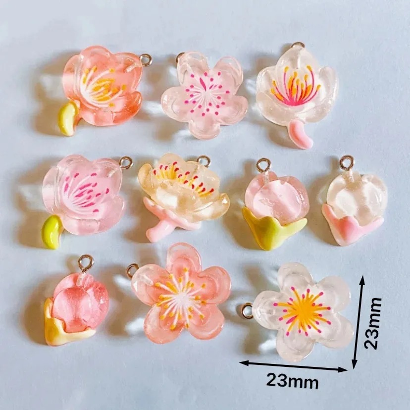 10개 투명 꽃 레진 참 장식품 목걸이 키체인 귀걸이  - Flower Preservation Resin 리뷰 및 가격